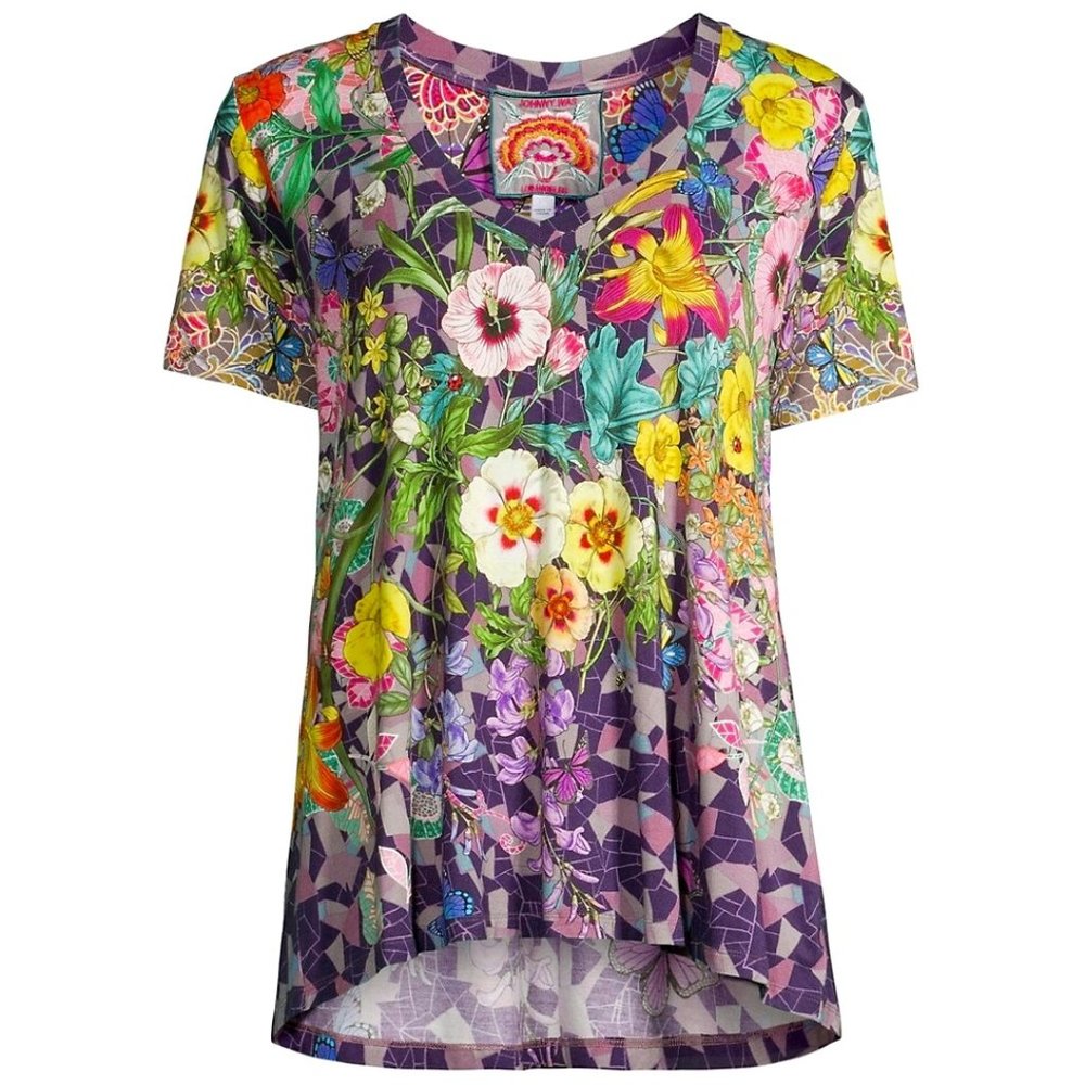 Johnny Was - Cisco Favorite V-Neck Swing Tee - Size S